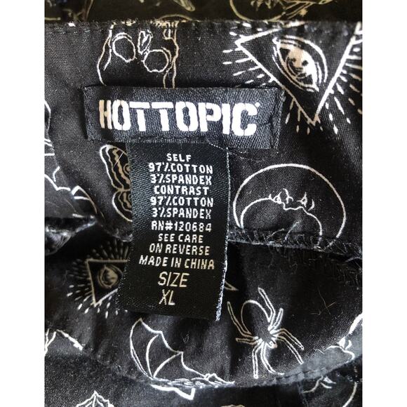 Hot Topic Gothic Corset Lace front, Zipper skull spiders bat Pattern Top size XL - Picture 12 of 12